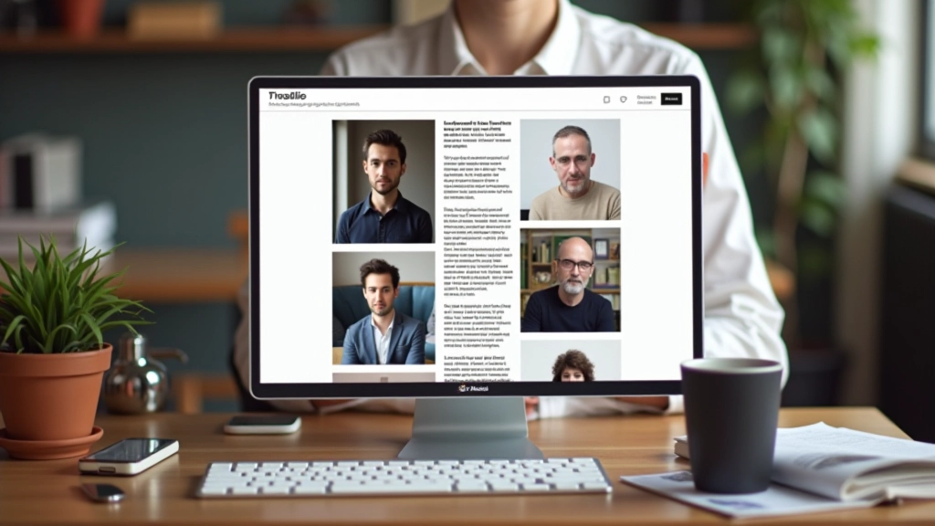 Portfolio en ligne montrant des articles
